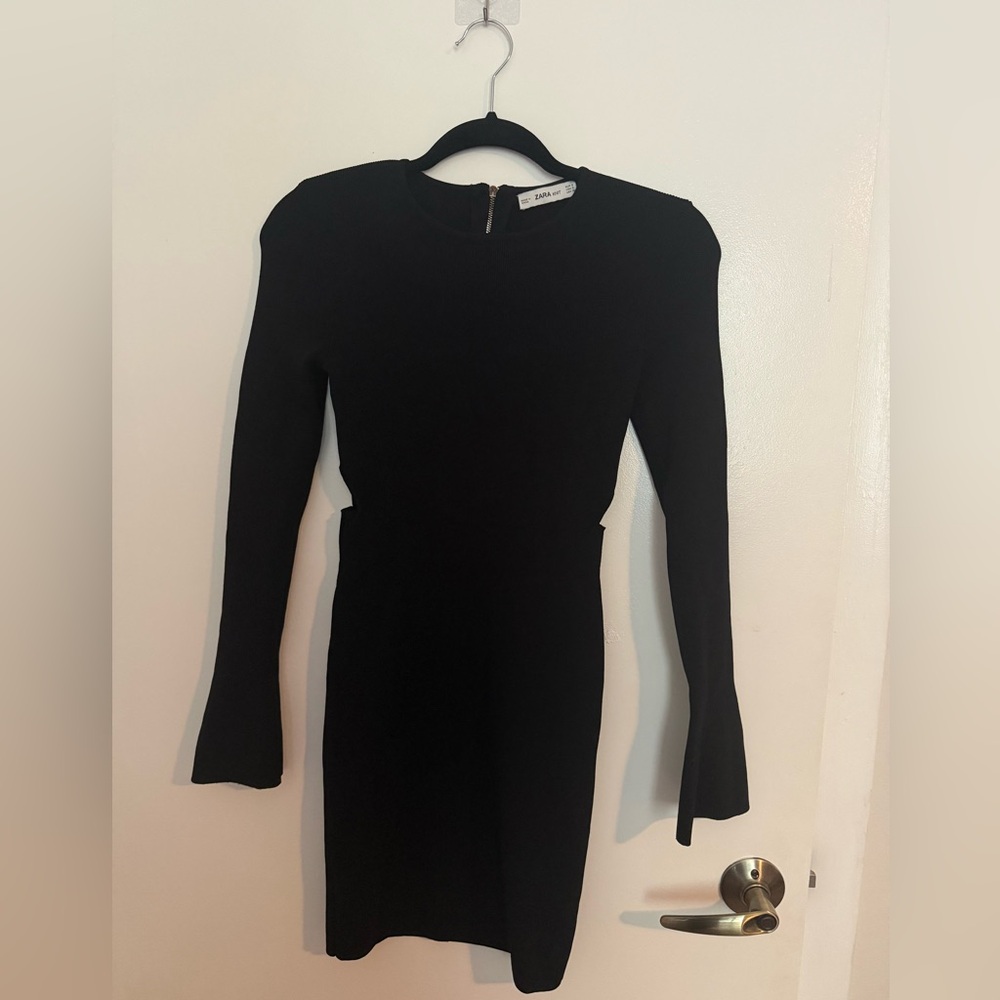 Zara Black Long Sleeve Dress